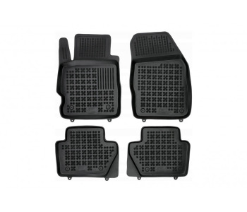 Гумени стелки черни 4-бр (1-ви и 2-ри ред седалки) за FORD KA+ от 2014