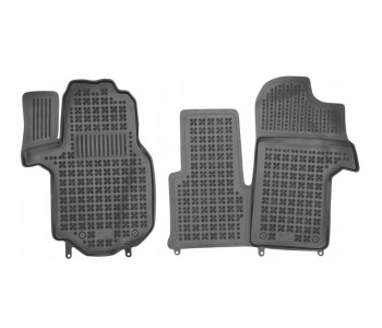 Гумени стелки черни 2-бр (1-ви ред седалки) за VOLKSWAGEN CRAFTER (SY_) пътнически от 2016
