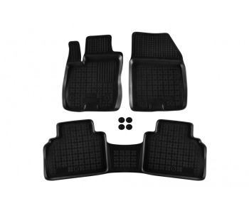 Гумени стелки комплект предни и задни (3 броя) - черни за FORD TOURNEO COURIER комби пътнически от 2014