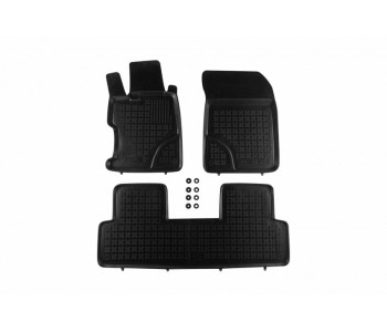 Гумени стелки комплект предни и задни (3 броя) - черни за HONDA CIVIC IX (FB, FG) седан от 2011 до 2015
