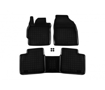 Гумени стелки комплект предни и задни (3 броя) - черни за TOYOTA COROLLA (_E18_, ZRE17_) седан от 2013