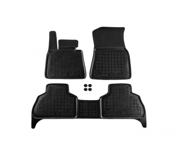 Гумени стелки черни 3-бр (1-ви и 2-ри ред седалки) за BMW X5 (G05) от 2018