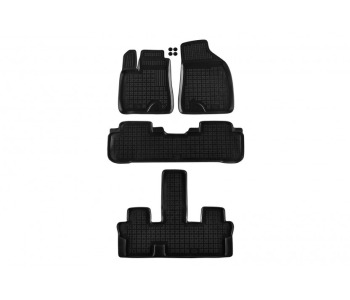 Гумени стелки черни 4-бр (1-ви, 2-ри и 3-ти ред седалки) за TOYOTA HIGHLANDER / KLUGER (_U5_) от 2013